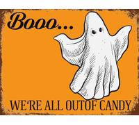 Divertente cartello di Halloween con scritta "The Neighbors Have The Good Candy With Left Arrow", in alluminio, per esterni, giardino, prato, patio, feste, 40 x 30 cm, 31 ottobre