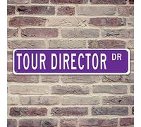 Divertente cartello in latta con scritta "Tour Director", in tinta unita, per stanza, garage, bar, decorazione per grotta degli uomini, 10,2 x 45,7 cm