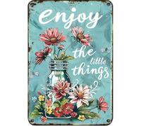 Divertente cartello in metallo "Goditi le piccole cose", cartello in alluminio vintage, retrò, per casa, soggiorno, camera da letto, fattoria, cucina, bar, caffetteria, decorazione da parete, regalo,