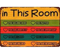 Divertente cartello in metallo per aula, in questa aula, il cartello "Sei importante, sei amato, hai una voce", per bagno, ristorante, fattoria, camera da letto, caffetteria, decorazione da parete, 8