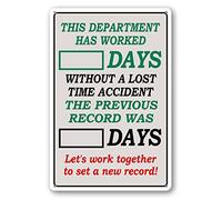 Divertente cartello in metallo per esterni, con scritta "Days Since Last Incident Sign Days Without Incident Sign Days Without Incident Sign Day Counter Signs 20,3 x 30,5 cm