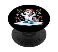 Divertente cartello natalizio con unicorno per la pace PopSockets PopGrip Adesivo