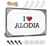 Divertente cartello per camera "I Love Alodia" targa in metallo decorazione da parete decorazione retrò (colore: colore, dimensioni: 20 x 30 cm)