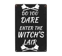Divertente Cartello Per La Festa Di Halloween, Osi Entrare Nella Tana Della Strega Targa In Metallo Decorative Cartelli Metallo Retrò Poster Metal Per Murale Bagno Garage