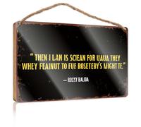 Divertente cartello per la stanza, con scritta in inglese "Then I'll Stand for You, They're Not Enough to Defeat Rocky'S Might Wooded Sign Funny Decor for Home Outside Fall Decorations