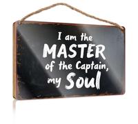 Divertente cartello per porta invernale con scritta "I Am The Master Of The Captain, My Soul", decorazione per la casa (20 x 30 cm)