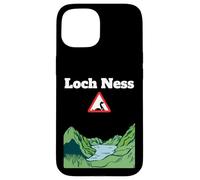Divertente cartello stradale di avvertimento di Loch Ness, mostro Nessie Custodia per iPhone 15