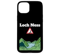 Divertente cartello stradale di avvertimento di Loch Ness, mostro Nessie Custodia per iPhone 15 Plus