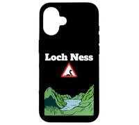 Divertente cartello stradale di avvertimento di Loch Ness, mostro Nessie Custodia per iPhone 16