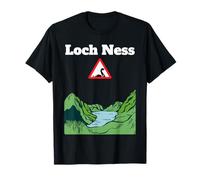 Divertente cartello stradale di avvertimento di Loch Ness, mostro Nessie Maglietta