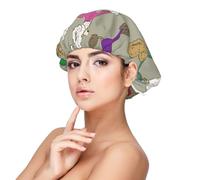 Divertente cartone animato barboncino colorato,Cuffia da notte in raso per adulti - Cuffia da notte elastica per donna, copricapelli per la notte