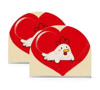 Divertente cartone animato cuore animale gallina acrilico portatovaglioli per tavolo, cucina autoportante quadrato tovagliolo dispenser Home Decor