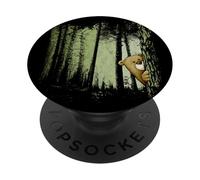 Divertente cartone animato dell'orso che si nasconde nella PopSockets PopGrip Adesivo