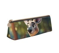 Divertente cartone animato Kangaroo Zoo (2) Stampa Studenti Forniture di Alta Capacità Astuccio Penna Astuccio Scuola Viaggi Ufficio Scrivania, bianco, Taglia unica