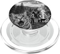 Divertente Cat Selfie Al Cryptid BBQ Con Bigfoot E UFO PopSockets PopGrip per MagSafe