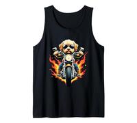 Divertente Cavapoo Dog Riding a Motorcycle Design Cavapoo Lovers Canotta