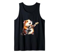 Divertente cavia Che Suona la Chitarra elettrica Amanti della Musica Canotta
