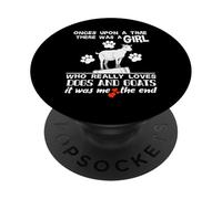 Divertente C'era una volta ragazza ama cani e capre PopSockets PopGrip Adesivo