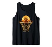 Divertente Cerchio Dorato con Scritta Celebrate The Basket Canotta