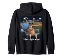 Divertente Cervo Baseball Mamma io Vivo Qui Ora Felpa con Cappuccio