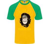 Divertente che Guevara Evolution Scimmia Ateismo DA UOMO S/S Baseball T-Shirt