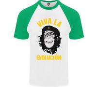 Divertente che Guevara Evolution Scimmia Ateismo DA UOMO S/S Baseball T-Shirt