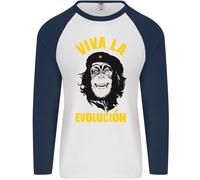 Divertente che Guevara Evolution Scimmia Ateismo Uomo L/S Baseball T-Shirt