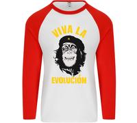 Divertente che Guevara Evolution Scimmia Ateismo Uomo L/S Baseball T-Shirt