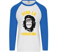 Divertente che Guevara Evolution Scimmia Ateismo Uomo L/S Baseball T-Shirt