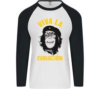 Divertente che Guevara Evolution Scimmia Ateismo Uomo L/S Baseball T-Shirt