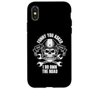 Divertente che tu mi abbia chiesto, possiedo il design del teschio della motocicletta da strada Custodia per iPhone X/XS