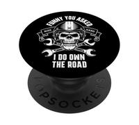 Divertente che tu mi abbia chiesto, possiedo il design del teschio della motocicletta da strada PopSockets PopGrip Adesivo