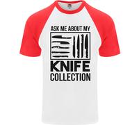 Divertente Chef Ask About My Coltello Collezione DA UOMO S/S Baseball T-Shirt