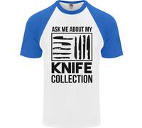 Divertente Chef Ask About My Coltello Collezione DA UOMO S/S Baseball T-Shirt