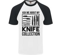 Divertente Chef Ask About My Coltello Collezione DA UOMO S/S Baseball T-Shirt