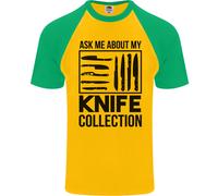 Divertente Chef Ask About My Coltello Collezione DA UOMO S/S Baseball T-Shirt