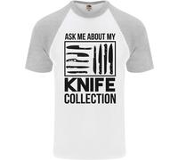 Divertente Chef Ask About My Coltello Collezione DA UOMO S/S Baseball T-Shirt