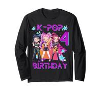 Divertente Chibi KPOP Girl It's My 4th Birthday Maglia a Manica