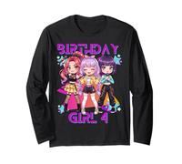 Divertente Chibi KPOP Girl It's My 4th Birthday Maglia a Manica