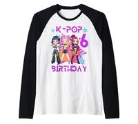 Divertente Chibi KPOP Girl It's My 6th Birthday Maglia con Maniche Raglan