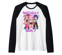 Divertente Chibi KPOP Girl It's My 7th Birthday Maglia con Maniche Raglan