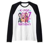 Divertente Chibi KPOP Girl It's My 7th Birthday Maglia con Maniche Raglan
