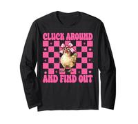 Divertente Chicken Farm Chicken Girl Cluck Intorno E Scoprilo Maglia a Manica