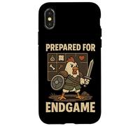 Divertente Chicken Gamer RPG Meme Retro Gaming Pun Endgame Joke Custodia per iPhone X/XS