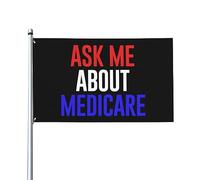 Divertente Chiedimi informazioni su Medicare Bandiera decorativa per esterni premium da 9,1 x 1,5 m - Colori vivaci, antivento e resistente all'acqua - Ideale per giardino ed eventi