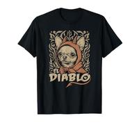 Divertente chihuahua El Diablo Carino Piccolo Diavolo Cane Vintage Maglietta