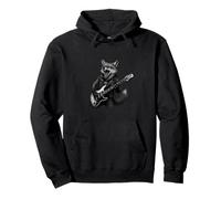 Divertente chitarra che suona Foxy, musica e chitarristi Felpa con Cappuccio