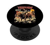 Divertente chitarra country western con toro, Cow Girl PopSockets PopGrip Adesivo