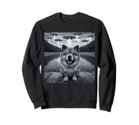 Divertente Chow Chow Selfie UFO Astronave Aliena Amante dei Cani Felpa