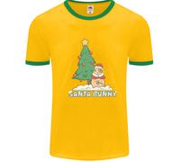 Divertente Christmas Santa Bunny Uomo Ringer